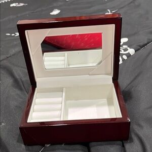 Elegant Red Jewelry Box with Mirror